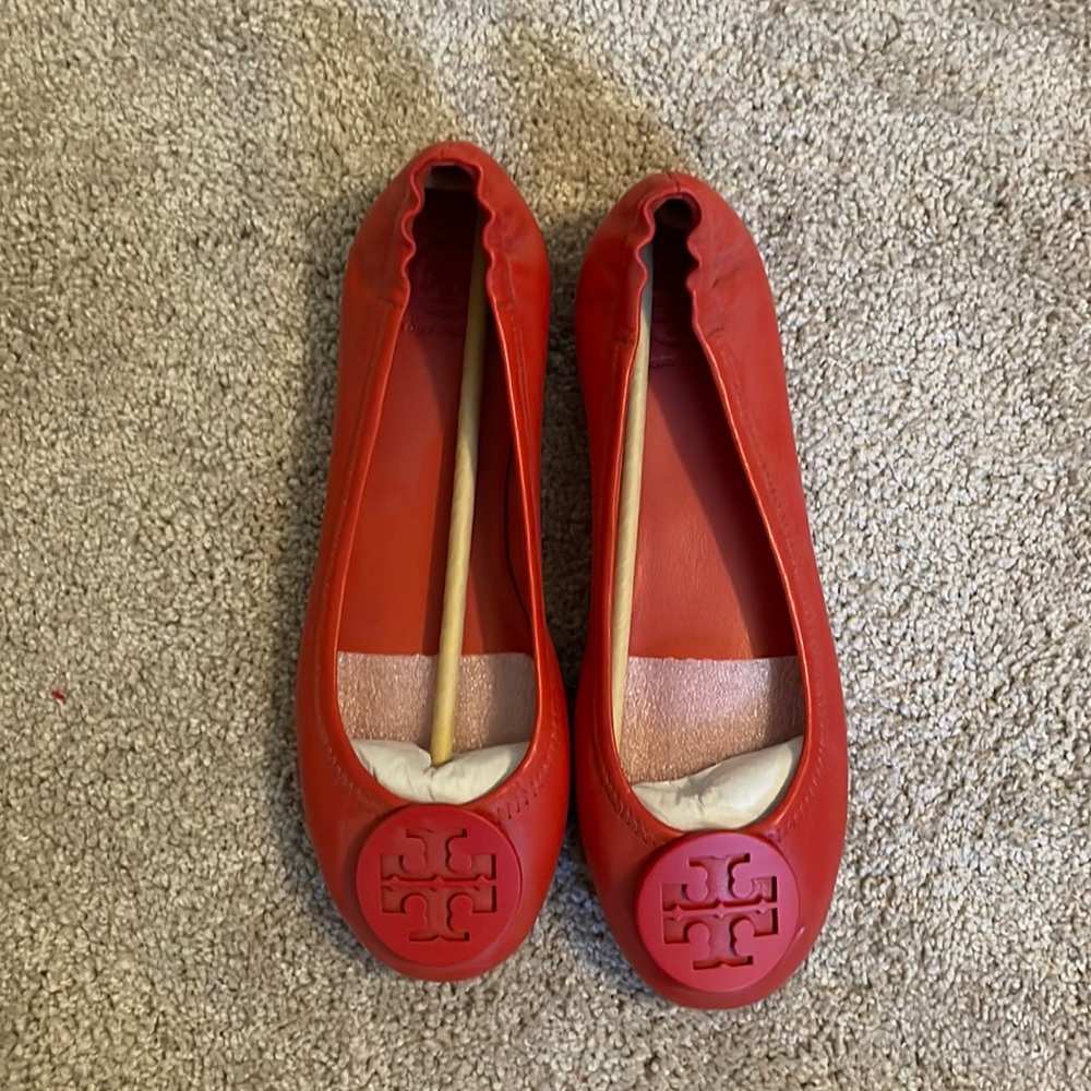 Tory Burch BRAND NEW (No box) Red Minnie Travel Ballet SZ 7.5